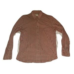 Marine Layer Women Long Sleeve Button Front Flannel‎ Shirt Large red white Plaid
